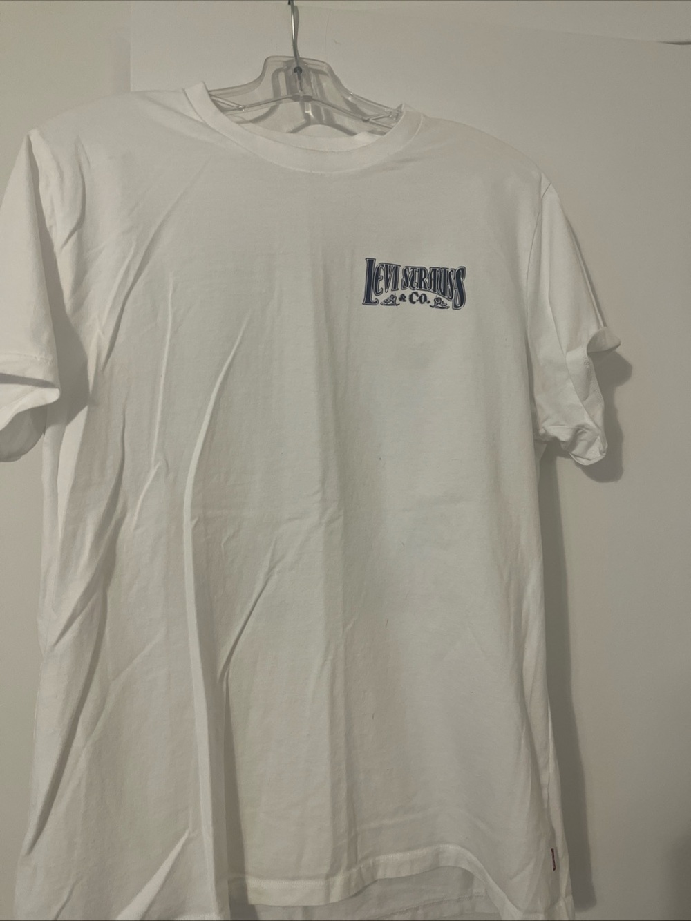 Levi Strauss White Logo Short-Sleeve Tee size L